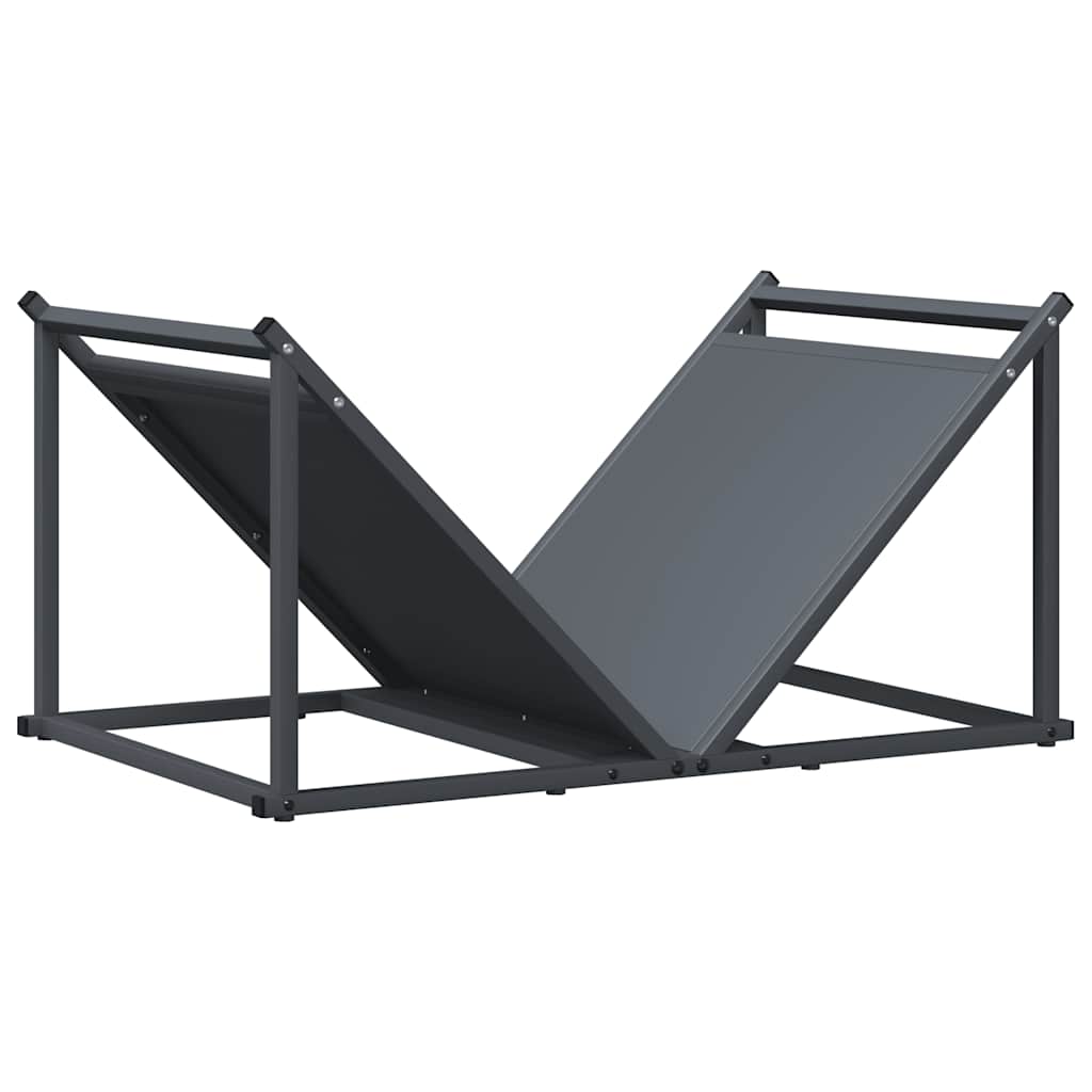 Rastrelliera per Legna da Ardere Antracite 70x43x34,5 cm - homemem39