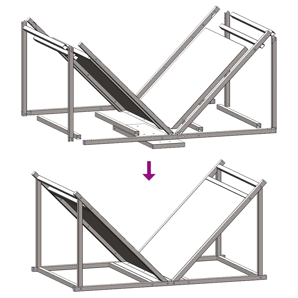 Rastrelliera per Legna da Ardere Antracite 70x43x34,5 cm - homemem39