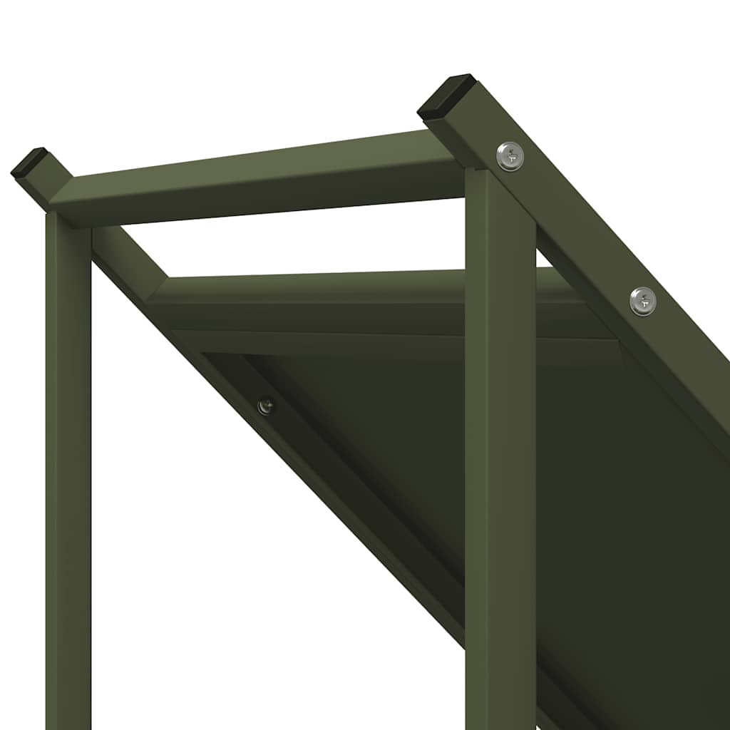 Rastrelliera per Legna da Ardere Verde Oliva 70x43x34,5 cm - homemem39