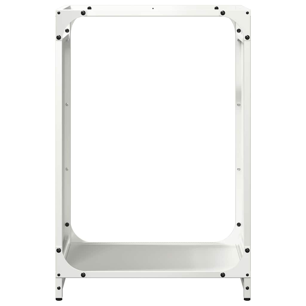 Rastrelliera per Legna da Ardere Bianca 44x28x65 cm - homemem39