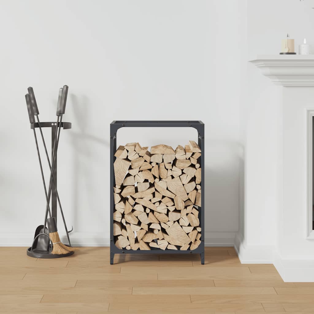 Rastrelliera per Legna da Ardere Antracite 44x28x65 cm - homemem39