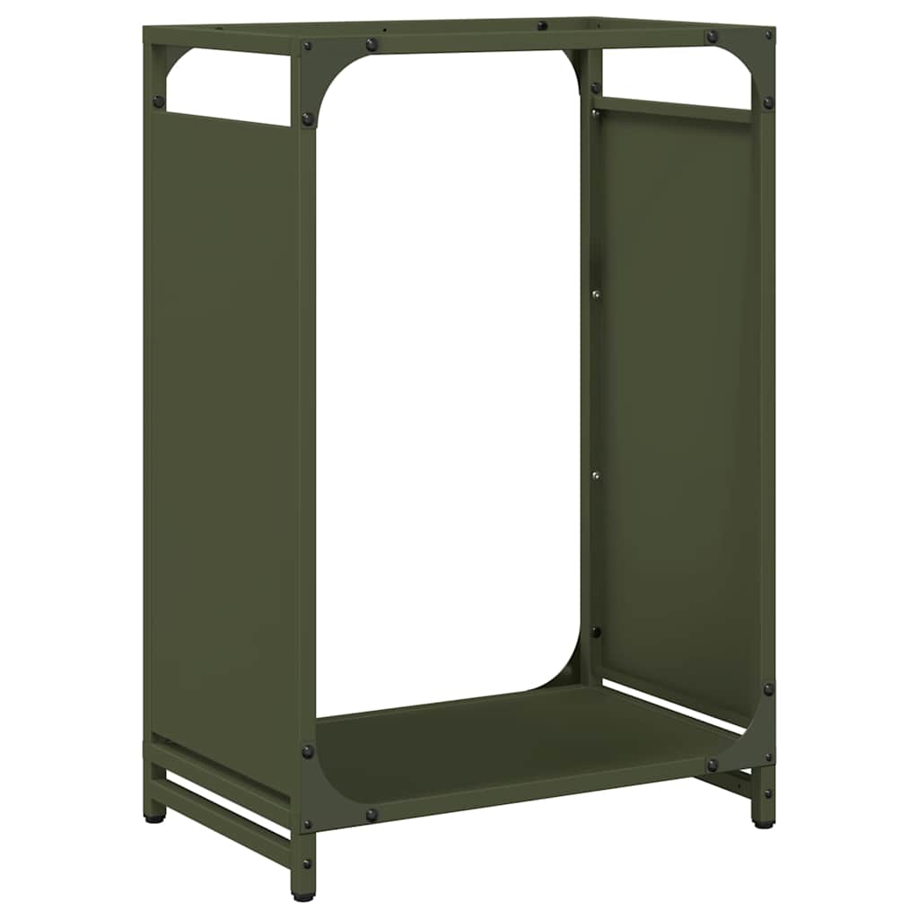 Rastrelliera per Legna da Ardere Verde Oliva 44x28x65 cm - homemem39