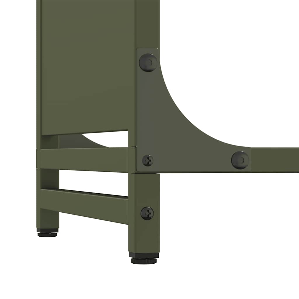 Rastrelliera per Legna da Ardere Verde Oliva 44x28x65 cm - homemem39