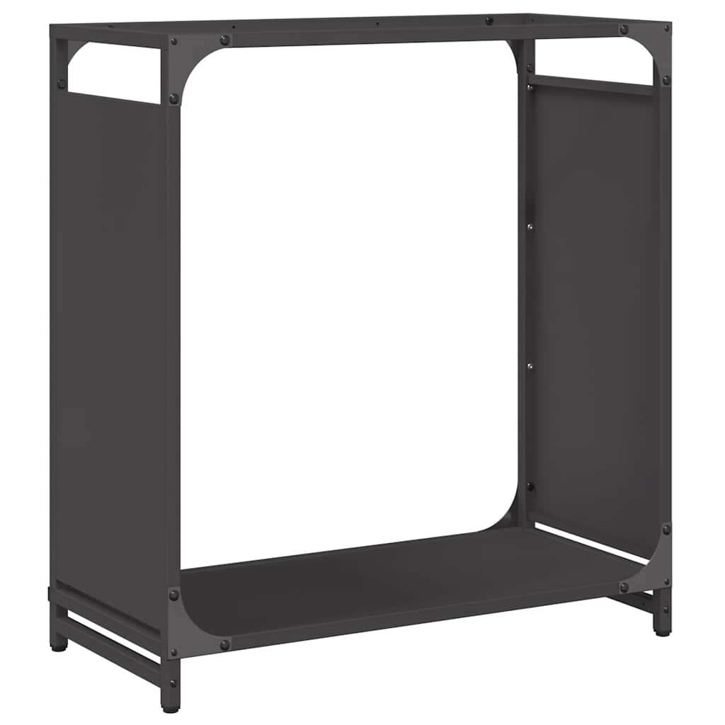 Rastrelliera per Legna da Ardere Nera 60x28x65 cm - homemem39