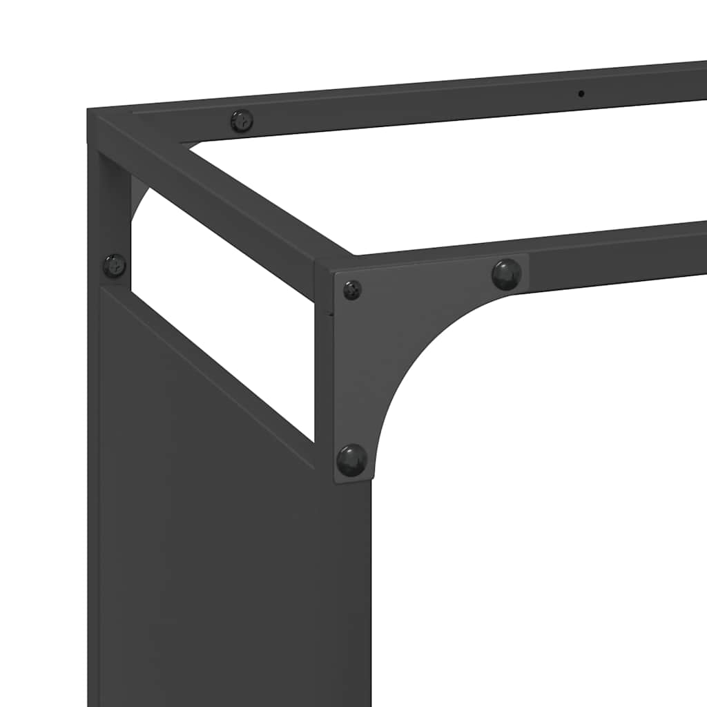 Rastrelliera per Legna da Ardere Nera 60x28x65 cm - homemem39