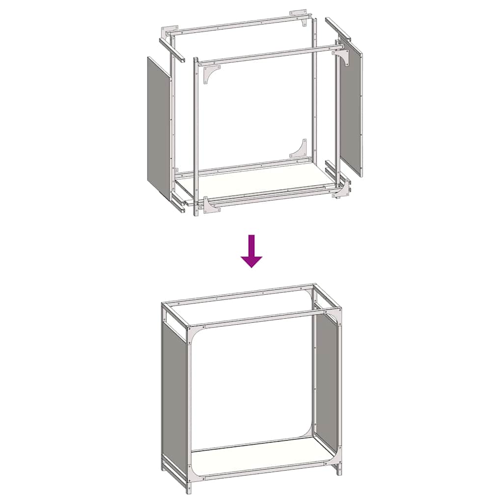 Rastrelliera per Legna da Ardere Bianca 60x28x65 cm - homemem39