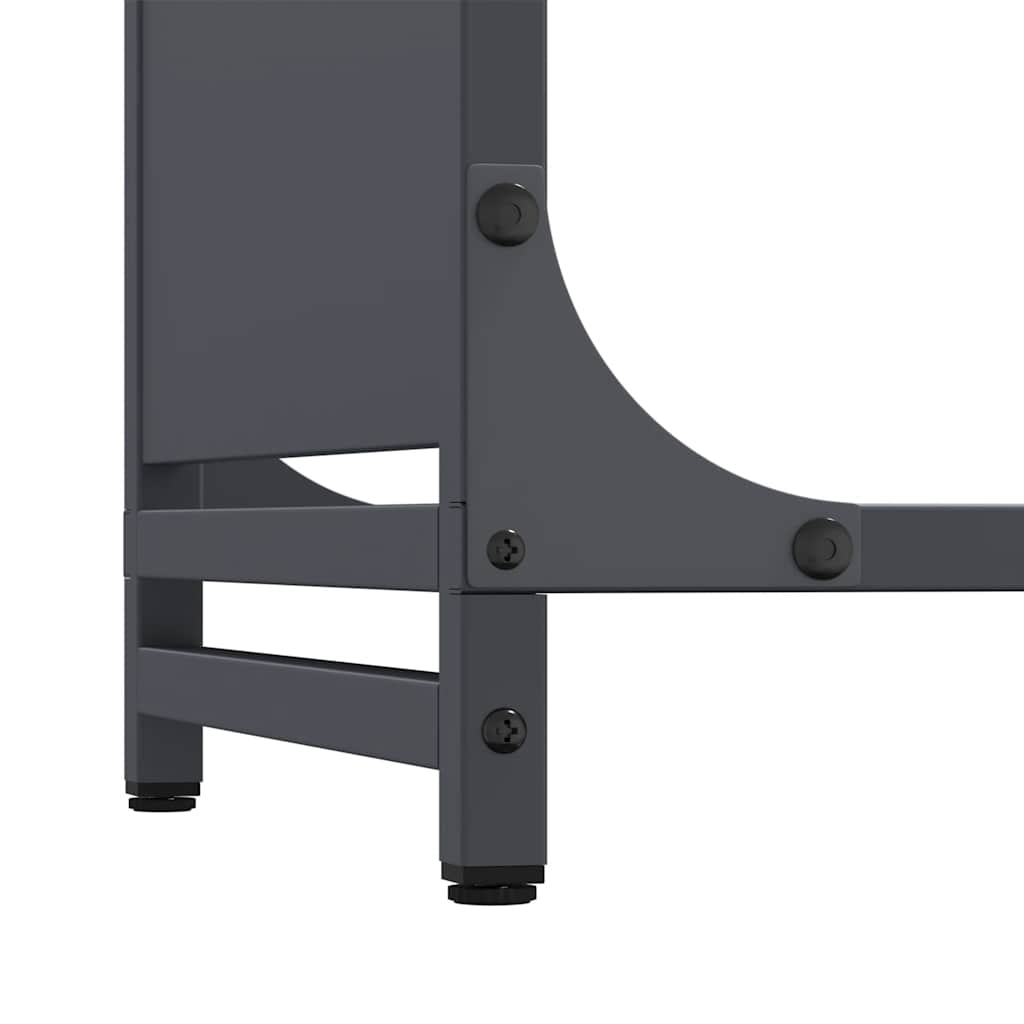 Rastrelliera per Legna da Ardere Antracite 60x28x65 cm - homemem39