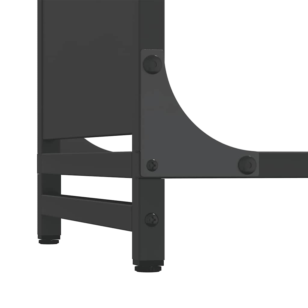 Rastrelliera per Legna da Ardere Nera 90x28x65 cm - homemem39