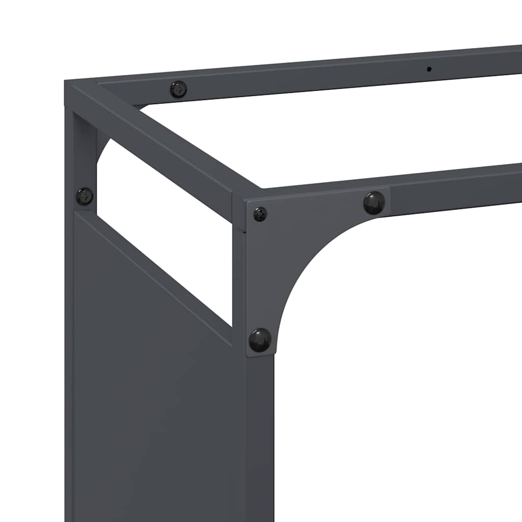 Rastrelliera per Legna da Ardere Antracite 90x28x65 cm - homemem39