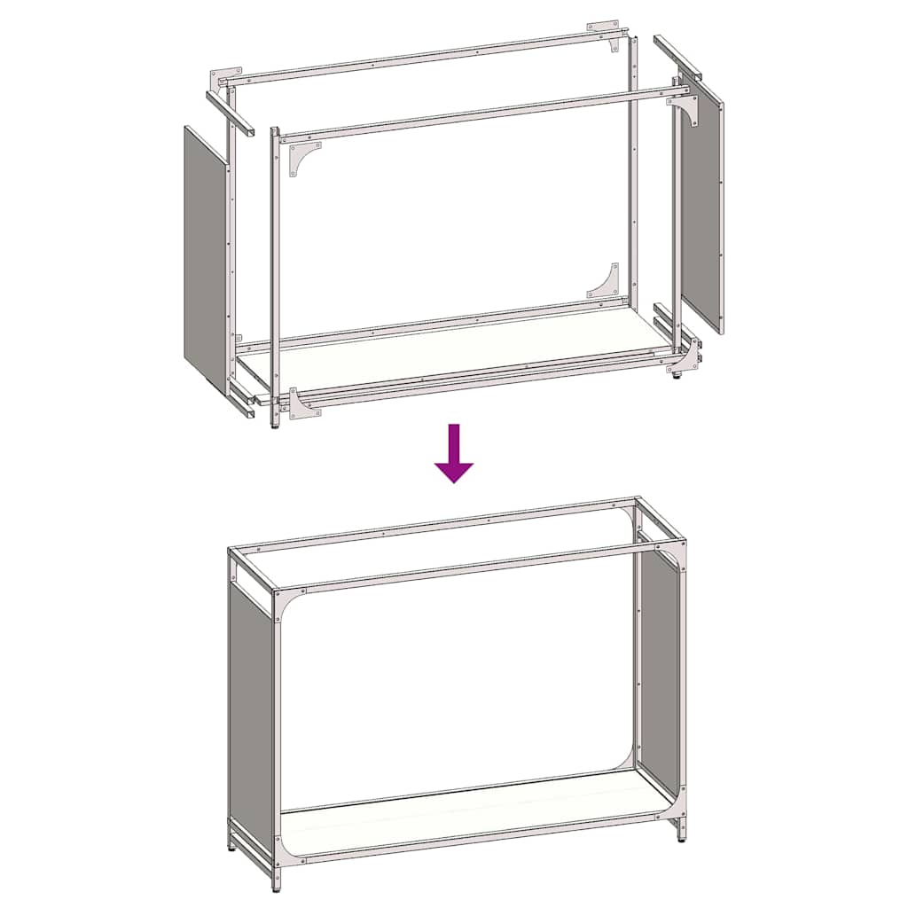 Rastrelliera per Legna da Ardere Antracite 90x28x65 cm - homemem39