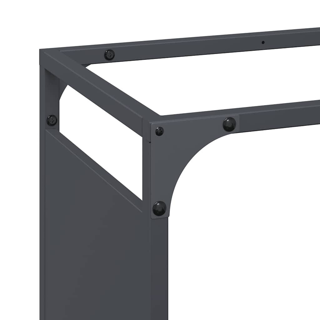 Rastrelliera per Legna da Ardere Antracite 44x28x90 cm - homemem39