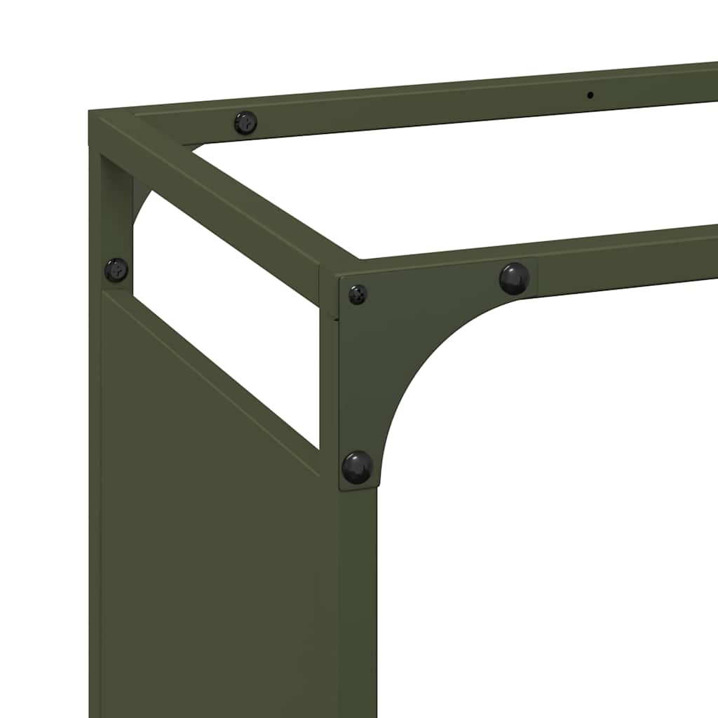 Rastrelliera per Legna da Ardere Verde Oliva 44x28x90 cm - homemem39