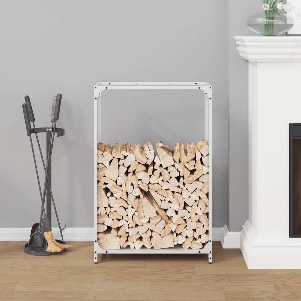 Rastrelliera per Legna da Ardere Bianca 60x28x90 cm - homemem39