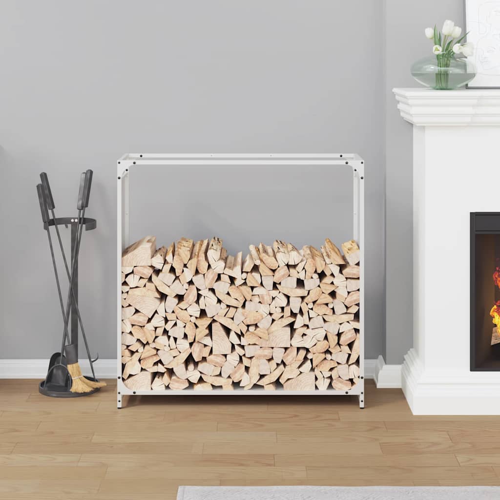 Rastrelliera per Legna da Ardere Bianca 90x28x90 cm - homemem39