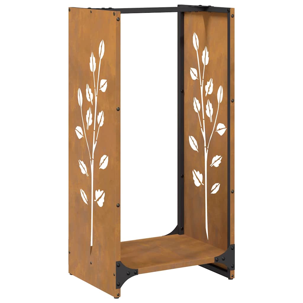 Rastrelliera per Legna da Ardere 40x30x80 cm in Acciaio Corten - homemem39
