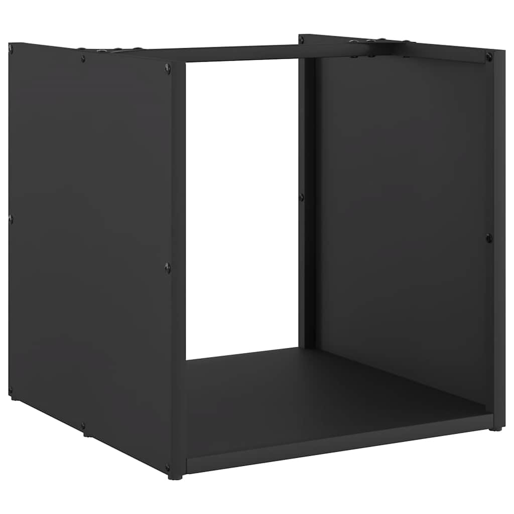 Rastrelliera per Legna da Ardere Nera 40x40x40 cm - homemem39