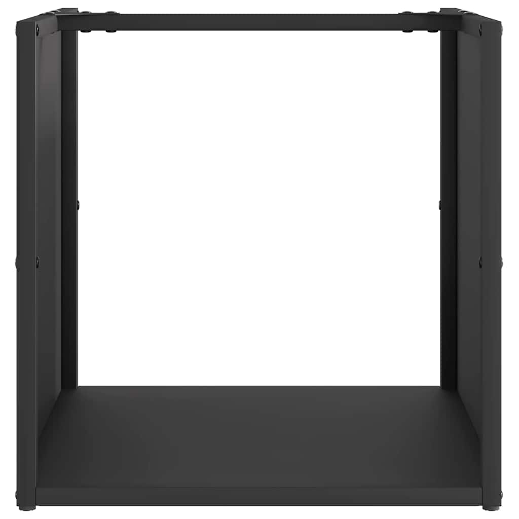 Rastrelliera per Legna da Ardere Nera 40x40x40 cm - homemem39