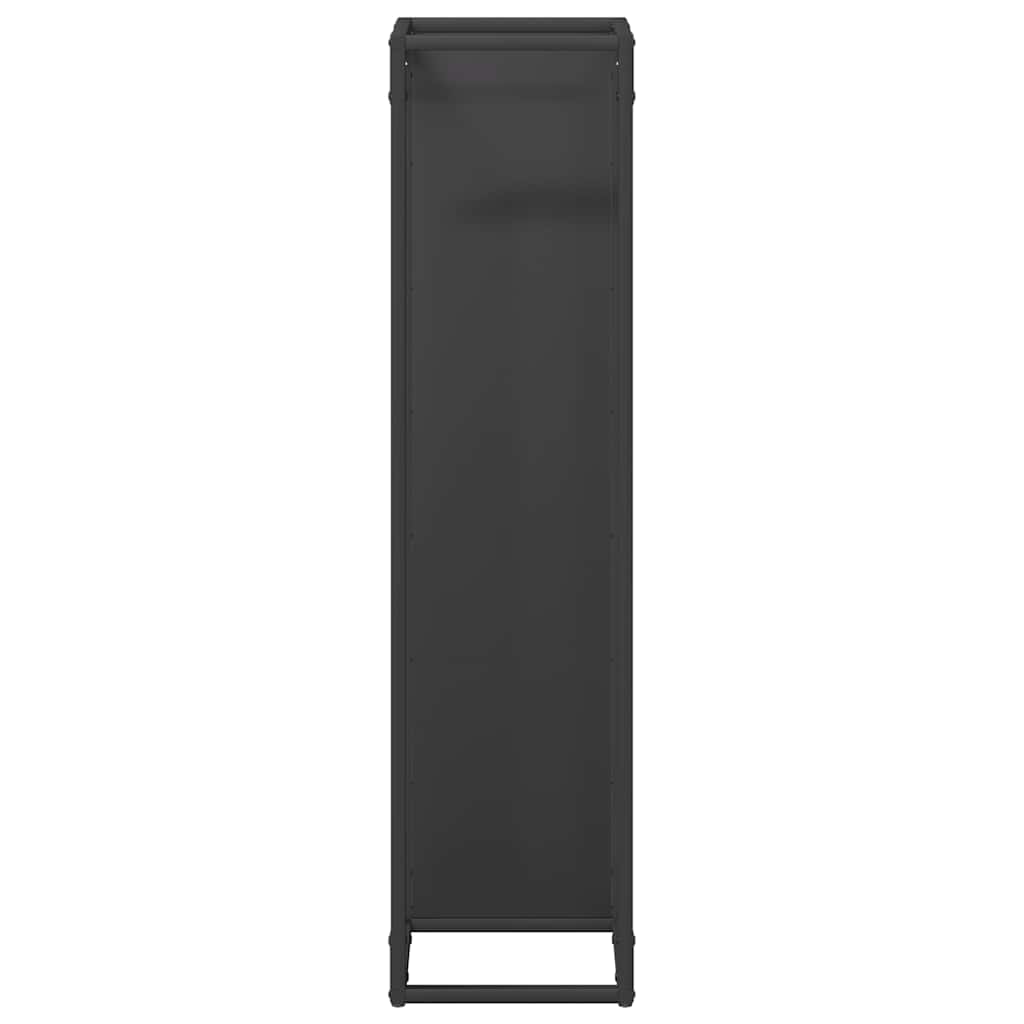 Rastrelliera per Legna da Ardere Nera 25x25x100 cm - homemem39