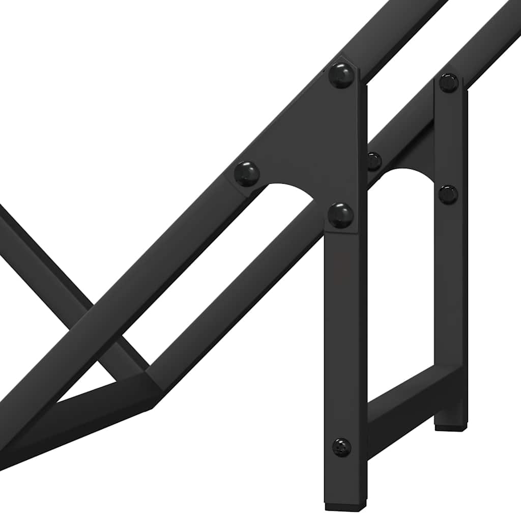 Rastrelliera per Legna da Ardere Nera 50x25x50 cm - homemem39