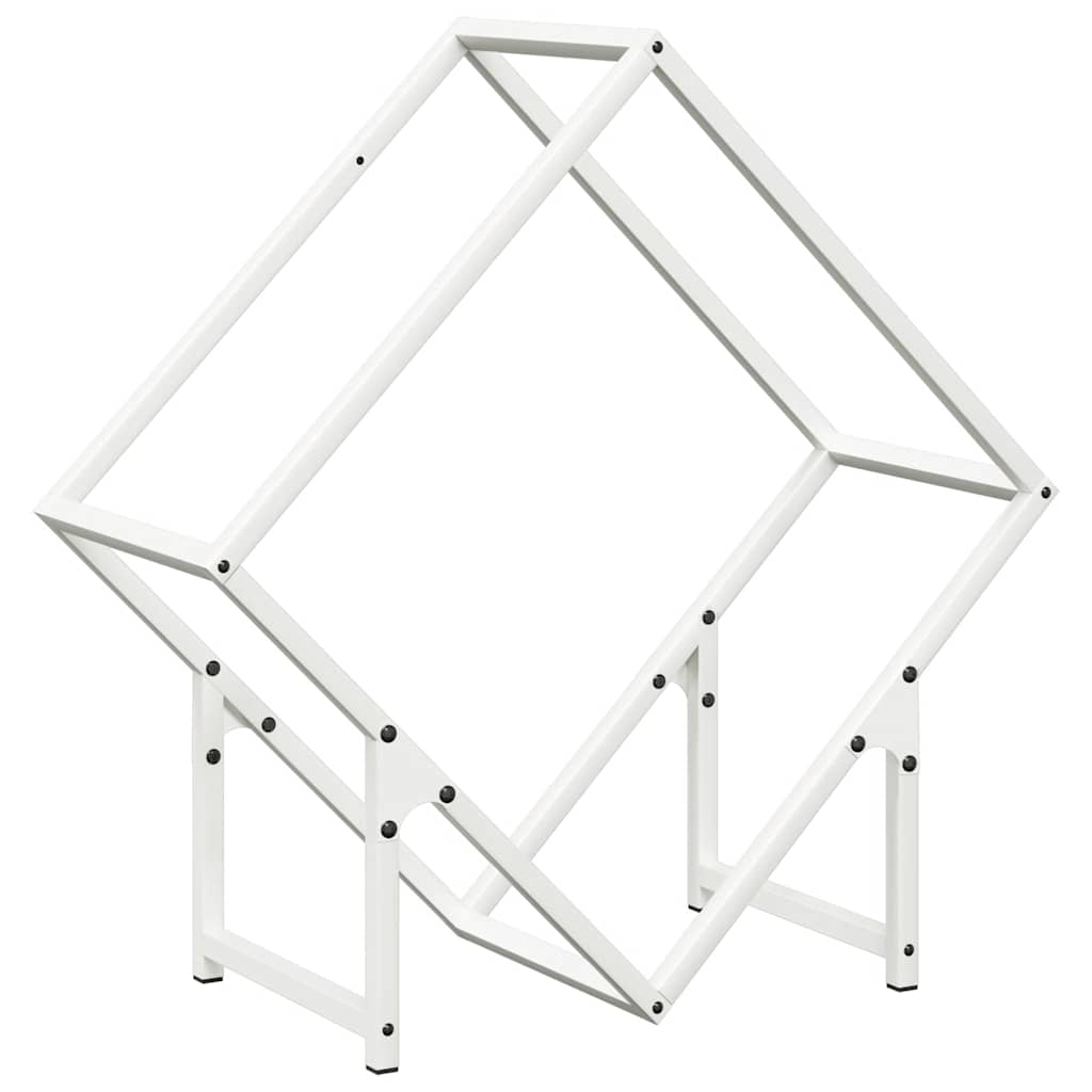 Rastrelliera per Legna da Ardere Bianca 60x25x60 cm - homemem39