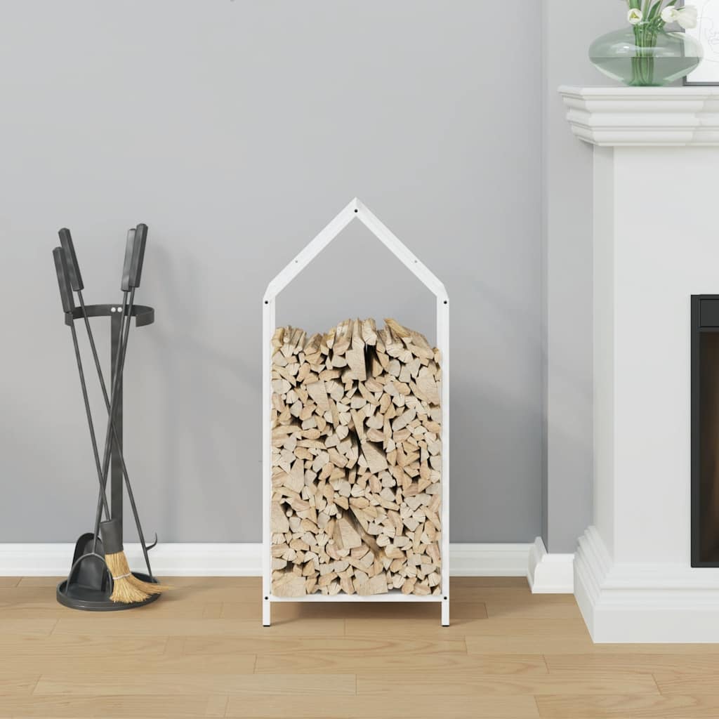 Rastrelliera per Legna da Ardere Bianca 40x25x90 cm - homemem39