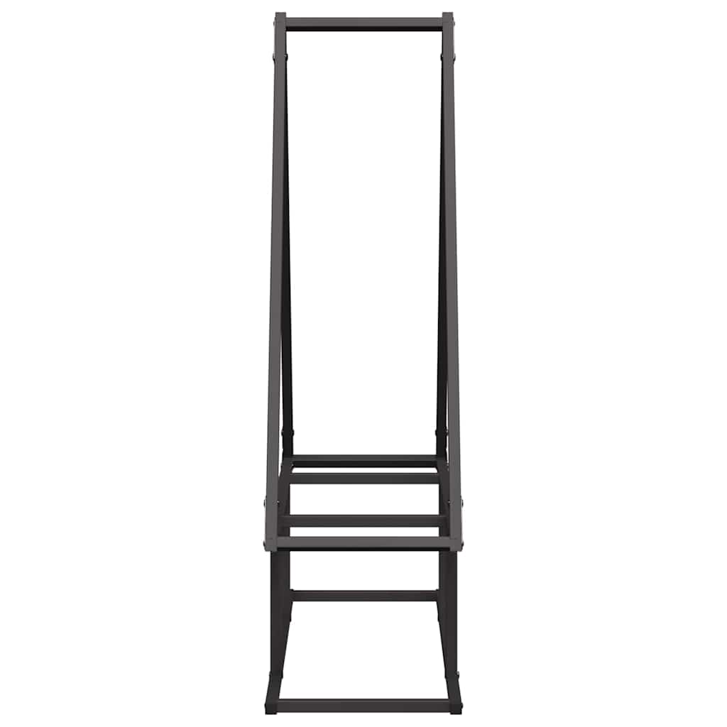 Rastrelliera per Legna da Ardere Nera 80x25x90 cm - homemem39