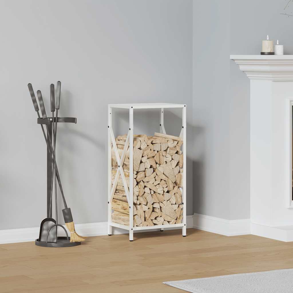 Rastrelliera per Legna da Ardere Bianca 34x25x70 cm - homemem39