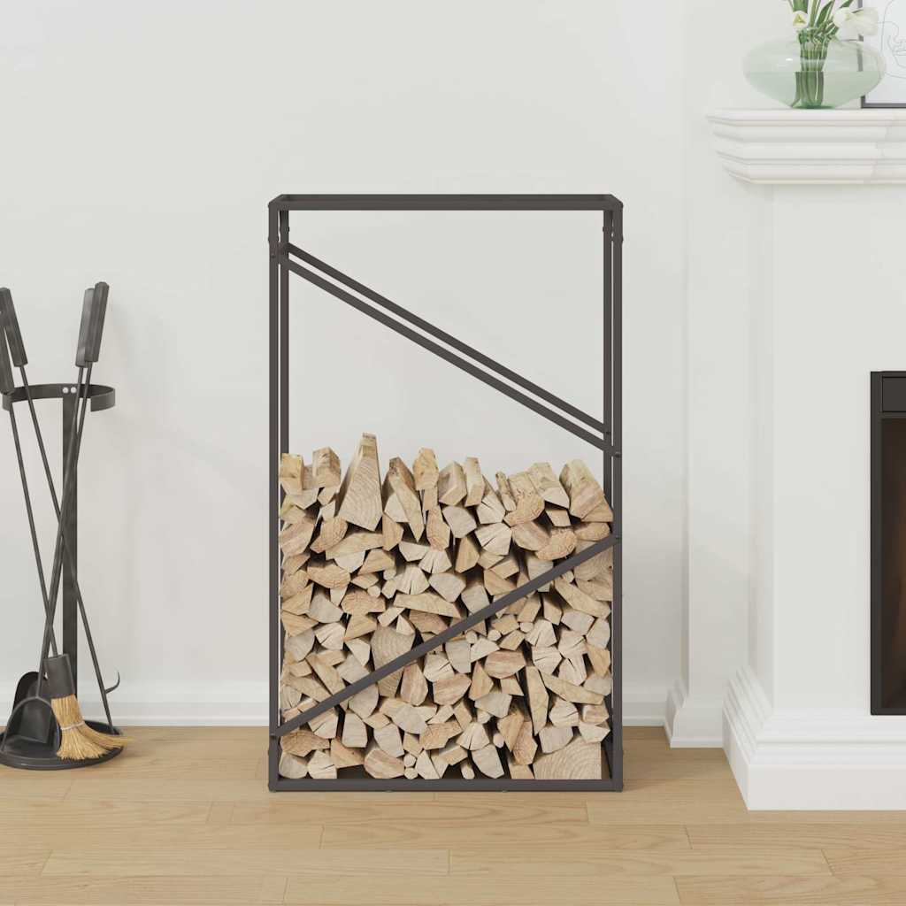 Rastrelliera per Legna da Ardere Nera 60x25x100 cm - homemem39