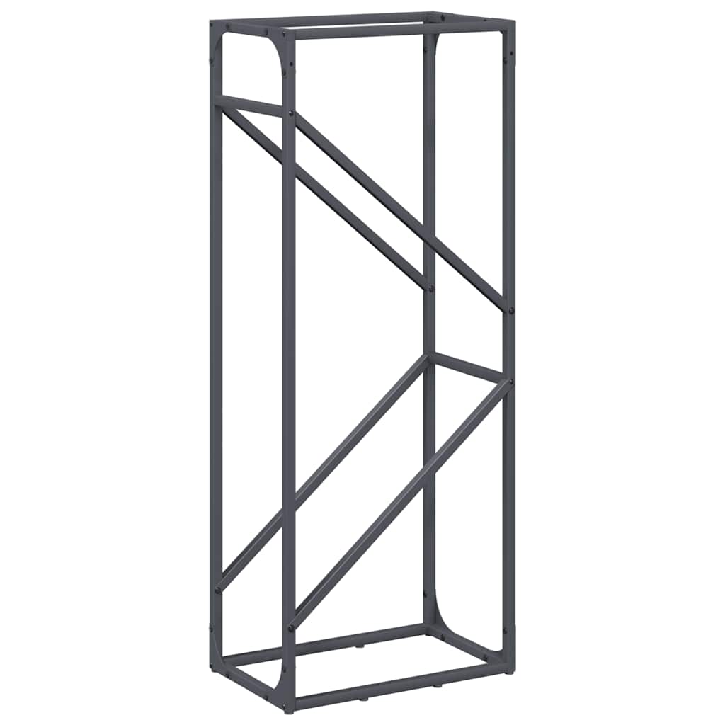 Rastrelliera per Legna da Ardere Antracite 40x25x100 cm - homemem39