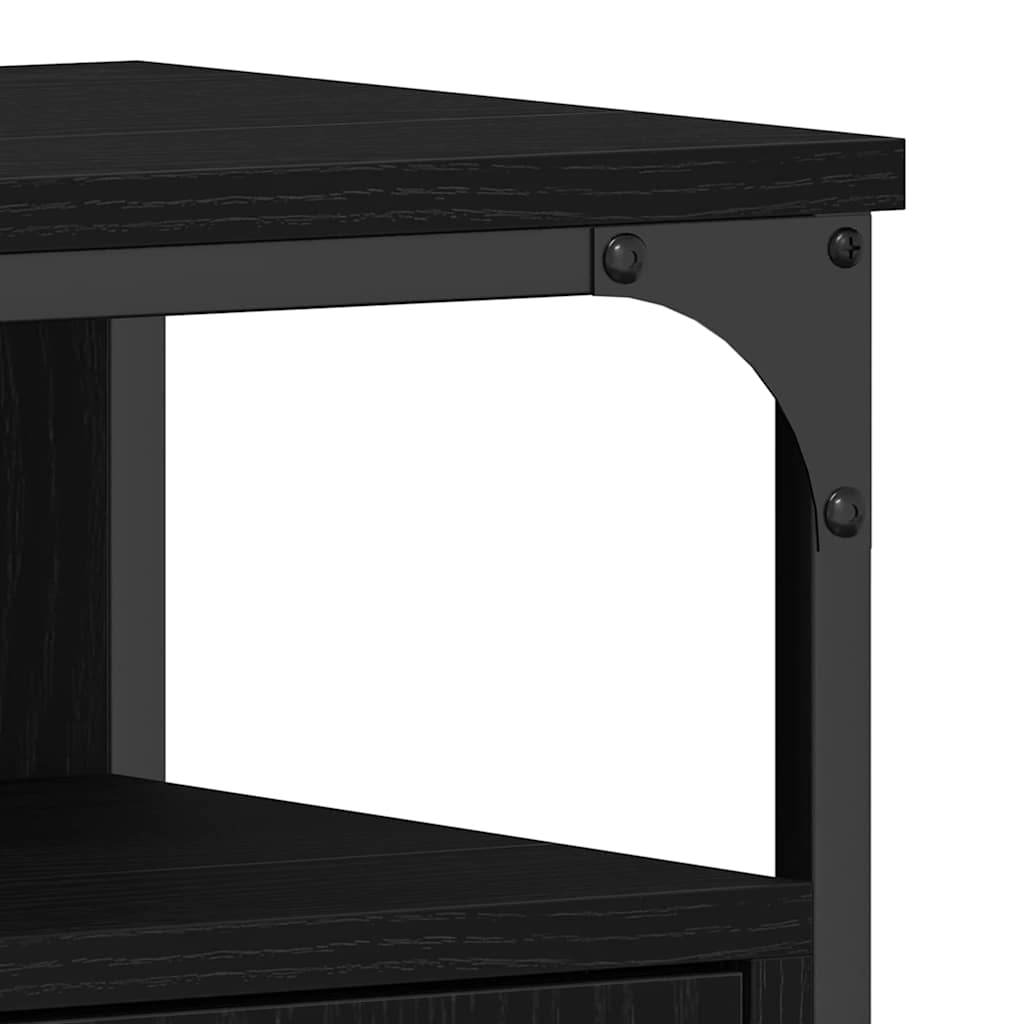 Armadio per Lavabo da Bagno Rovere nero 80 x 30 x 60 cm | homemem39