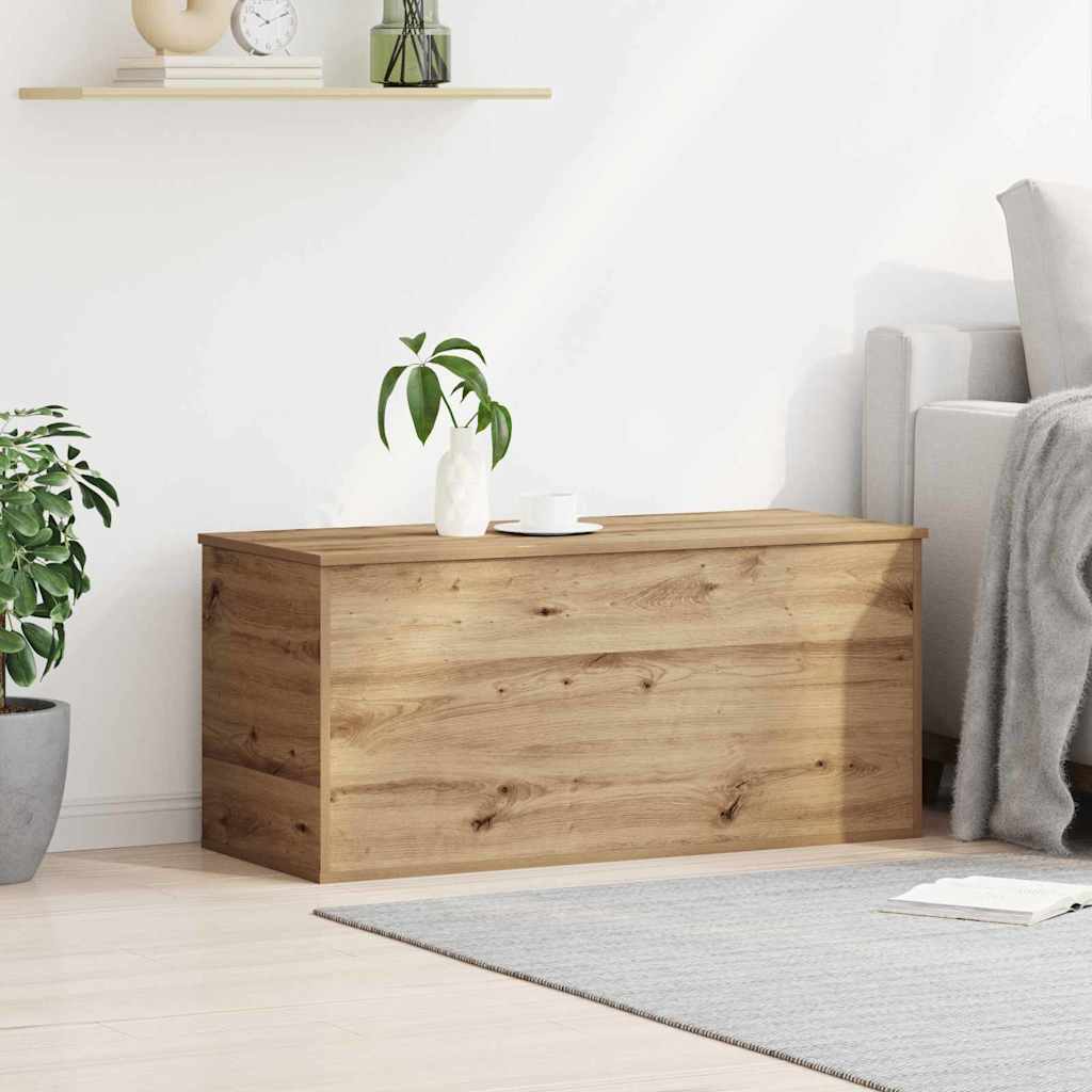 Scatola di Stoccaggio rovere artigianale 100 x 42 x 46 cm