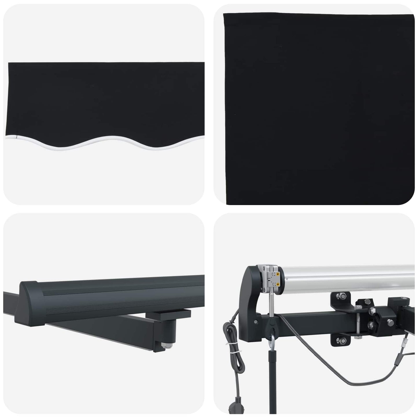 Tenda retrattile Nero 350 x 250 cm Poliestere | homemem39