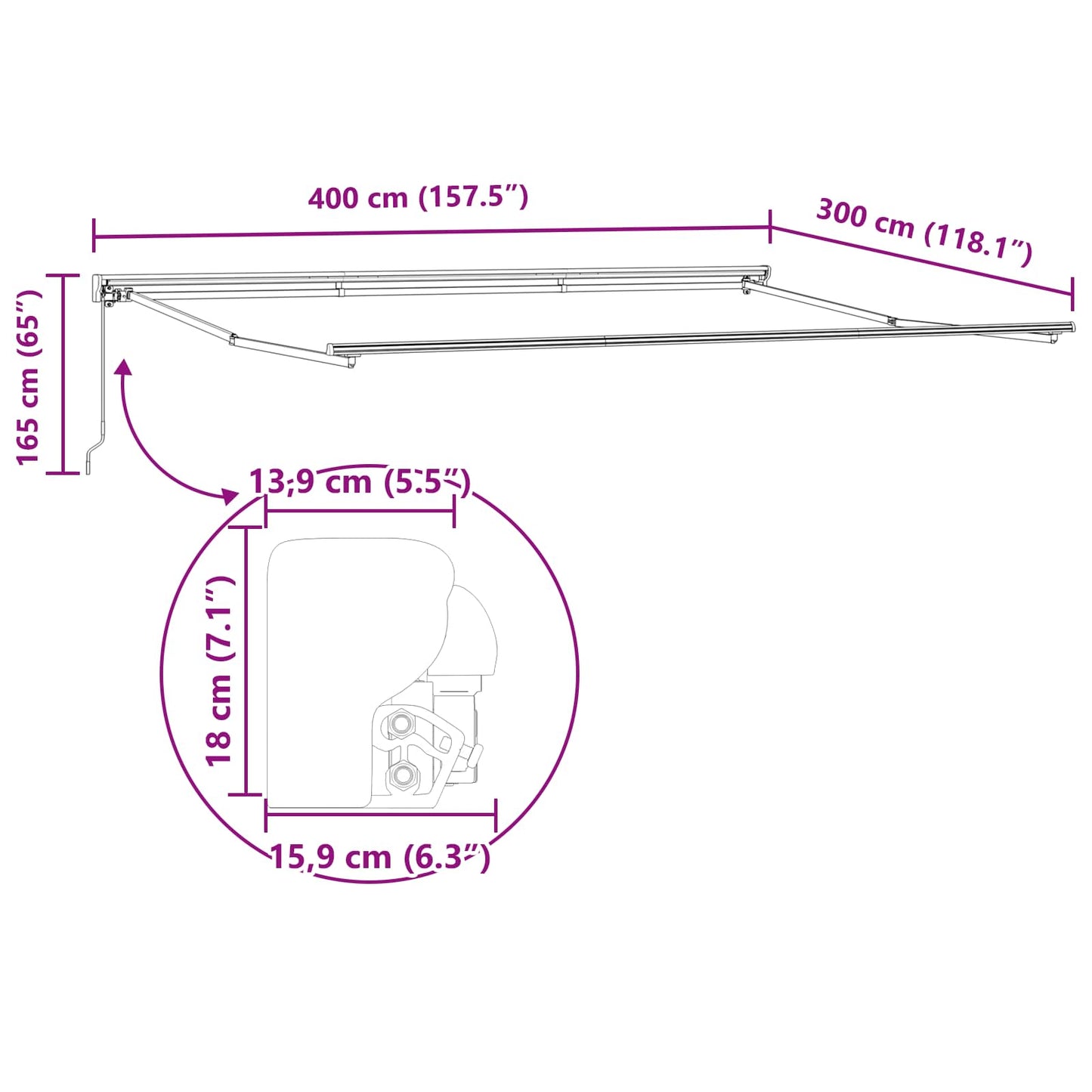 Struttura della tenda Antracite 400 × 300 cm | homemem39
