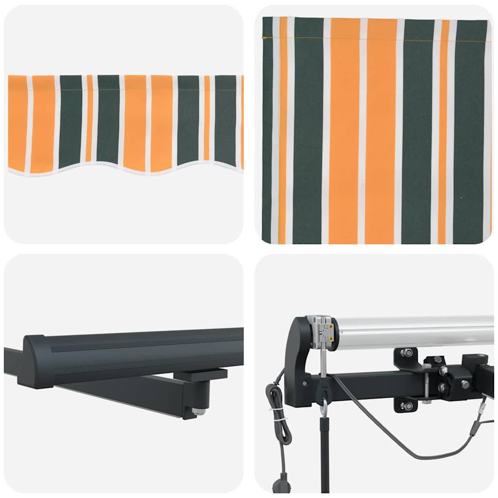 Tenda Retrattile con Verde e giallo 400 × 300 cm Tessuto - homemem39