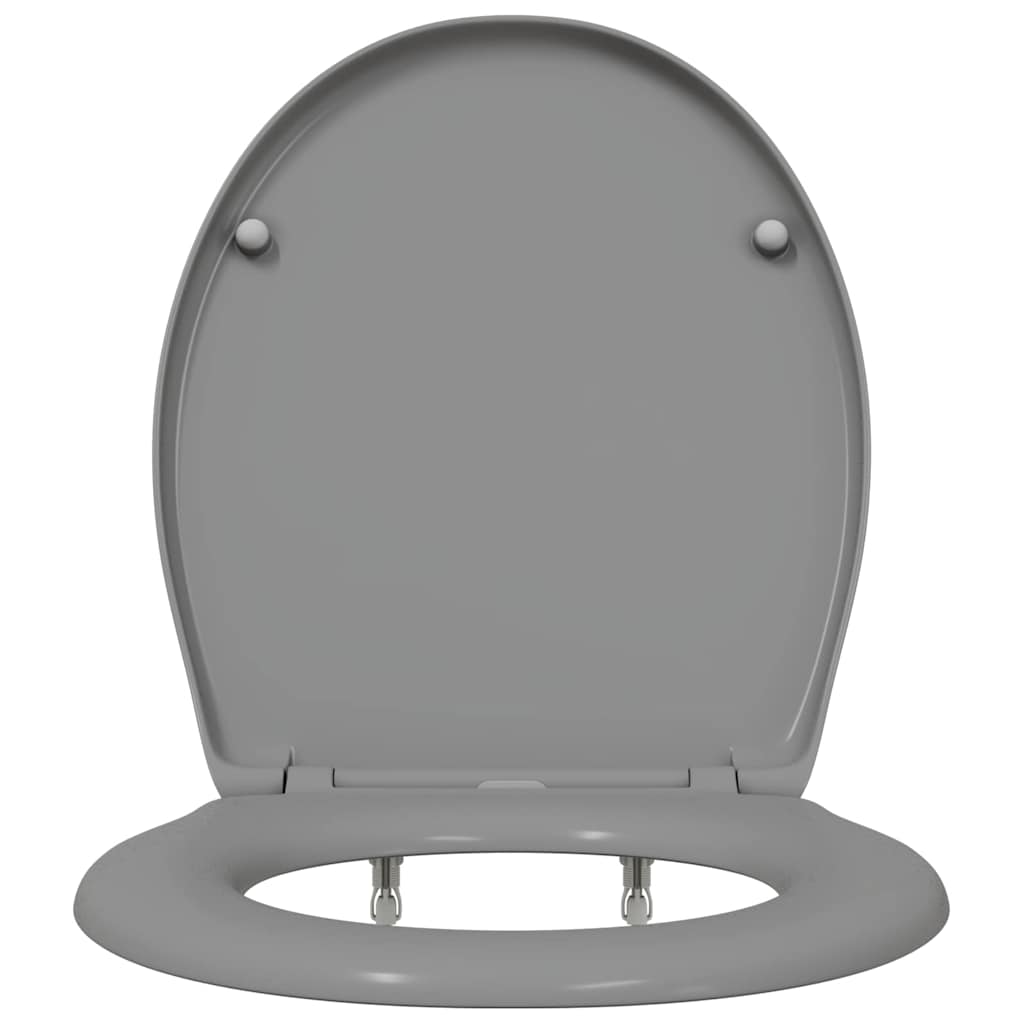 Sedile del WC con rilascio rapido Grigio 44.8 x 37.3 x 4.2 cm