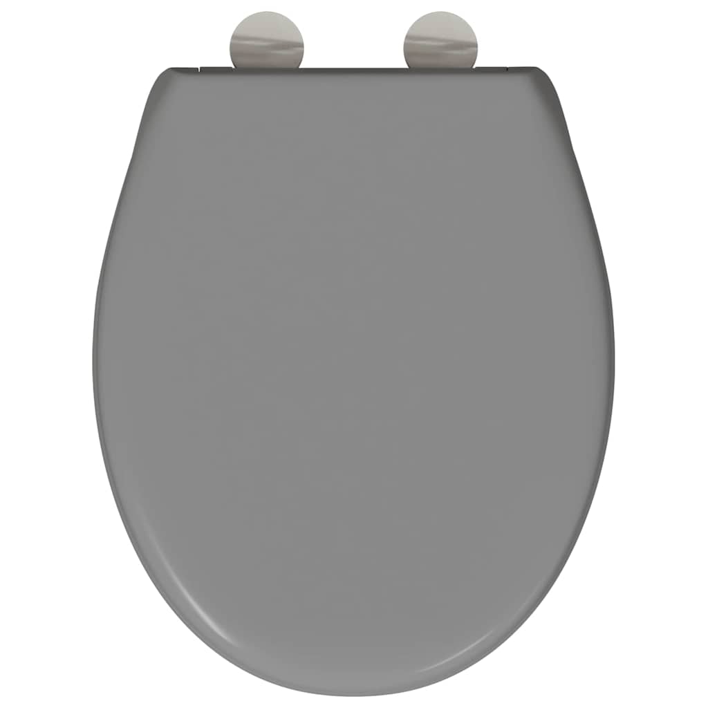 Sedile del WC con rilascio rapido Grigio 44.8 x 37.3 x 4.2 cm