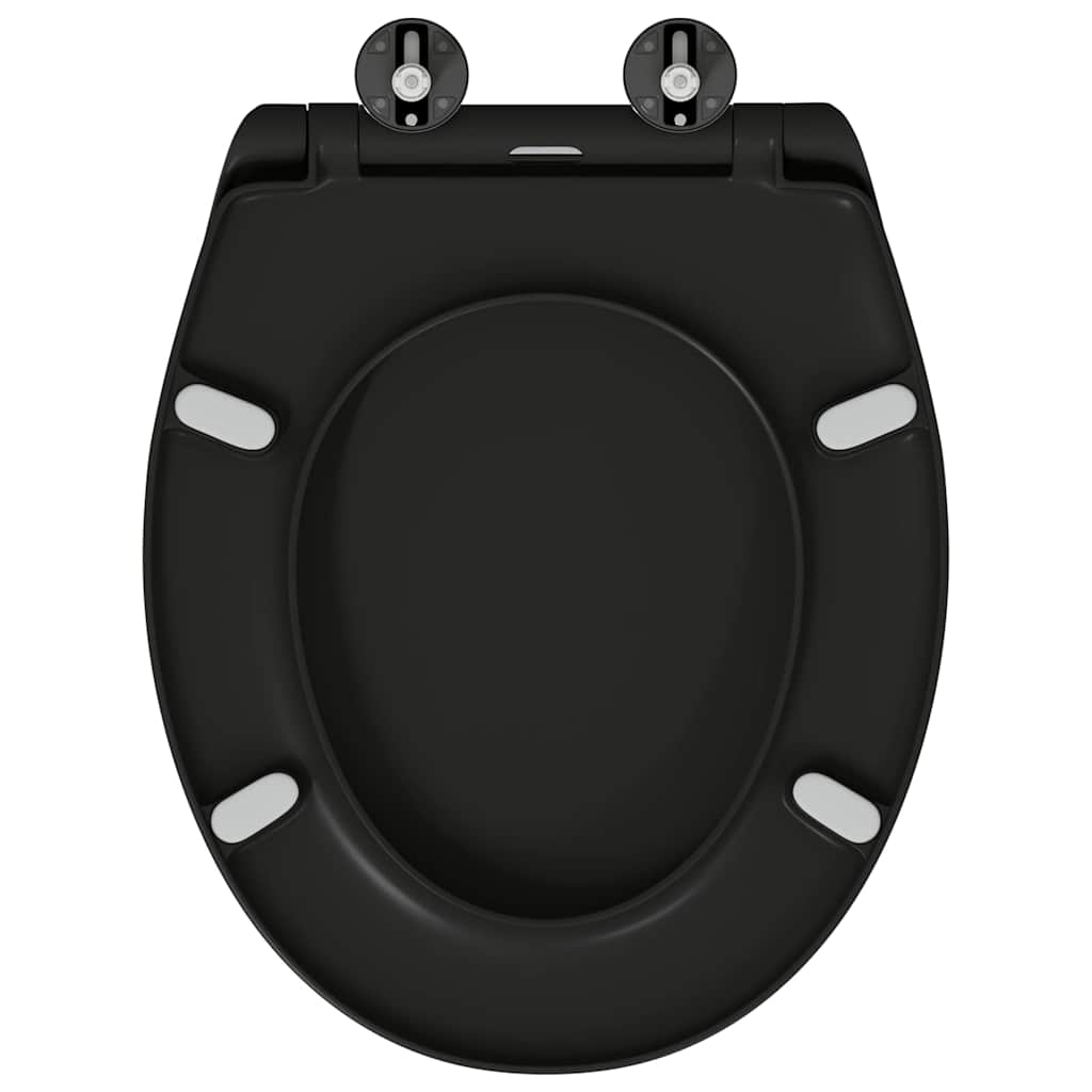 Sedile del WC con rilascio rapido Nero 44.8 x 37.3 x 4.2 cm