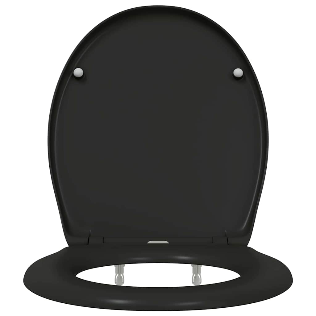 Sedile del WC con rilascio rapido Nero 44.8 x 37.3 x 4.2 cm