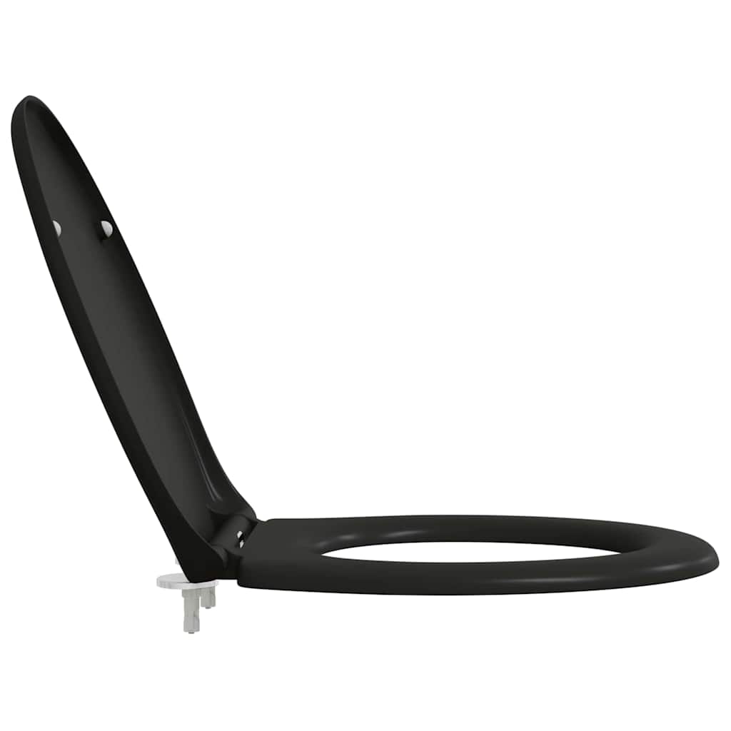 Sedile del WC con rilascio rapido Nero 44.8 x 37.3 x 4.2 cm