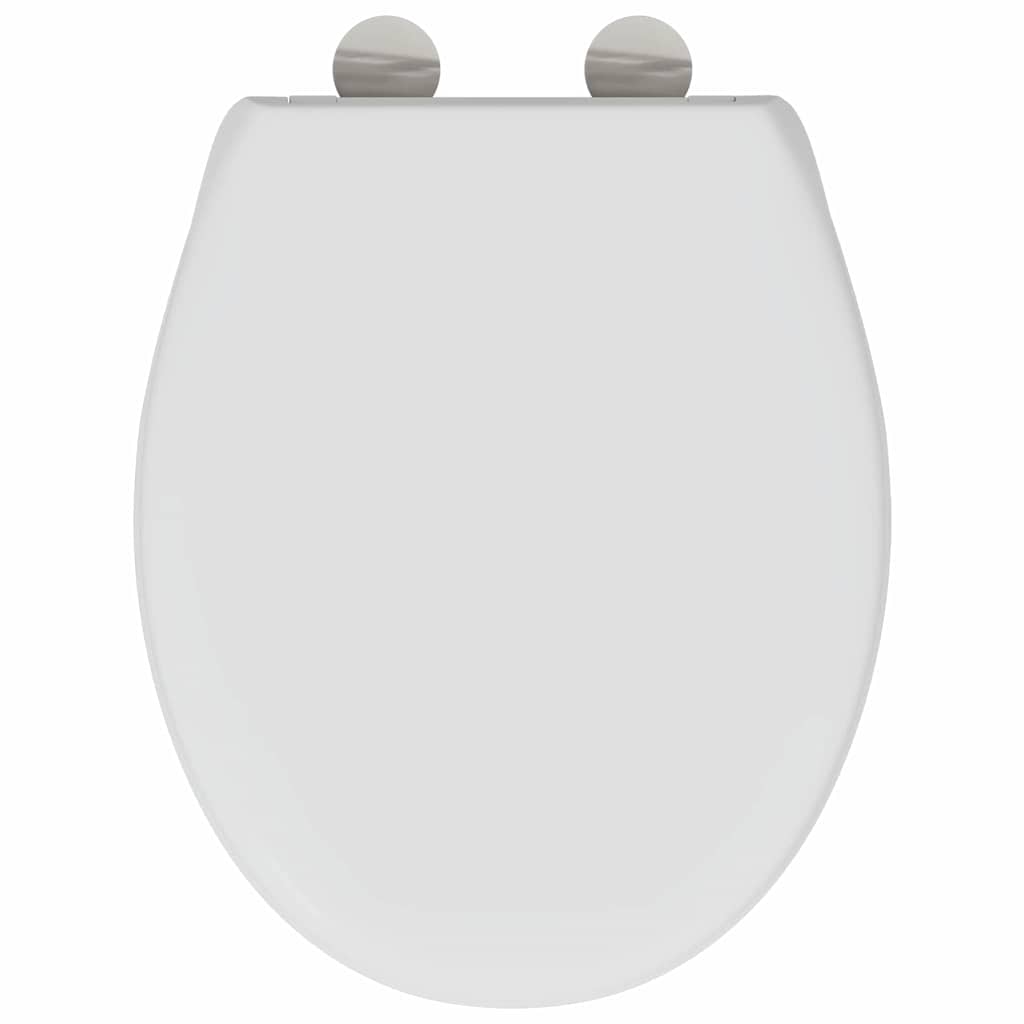 Sedile del WC con rilascio rapido Bianco 44.8 x 37.3 x 4.2 cm