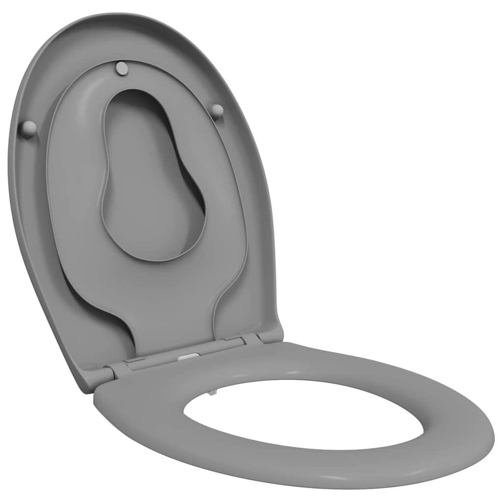 Sedile del WC con rilascio rapido Grigio 44,5 x 37,3 x 4,3 cm