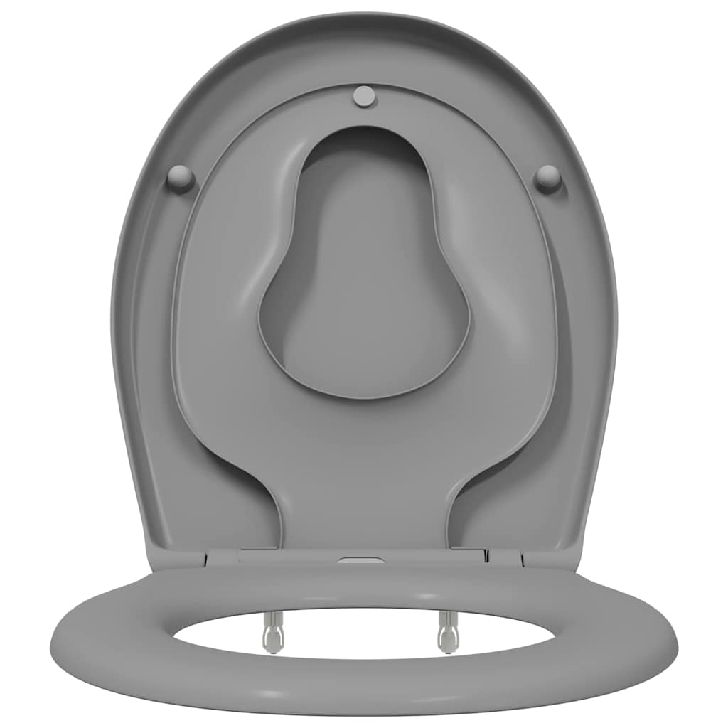 Sedile del WC con rilascio rapido Grigio 44,5 x 37,3 x 4,3 cm