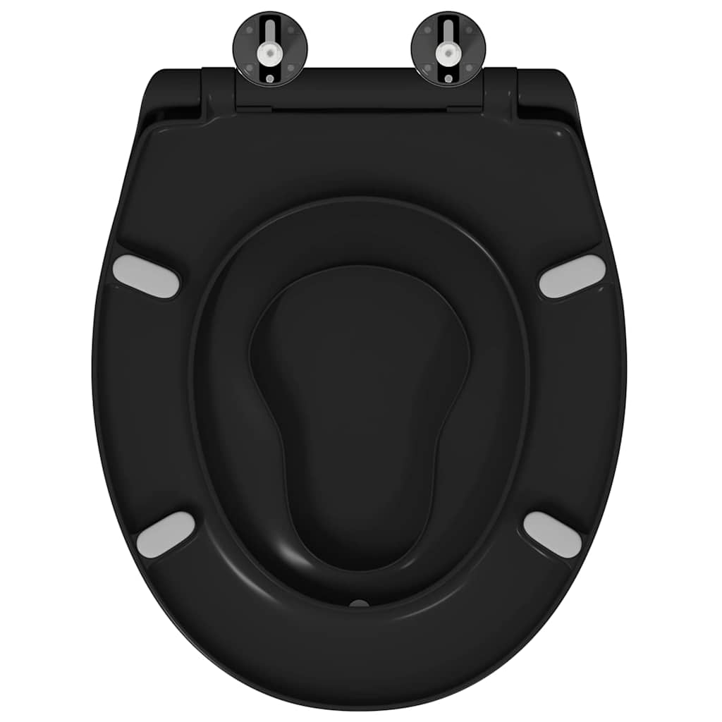 Sedile del WC con rilascio rapido Nero 44,5 x 37,3 x 4,3 cm