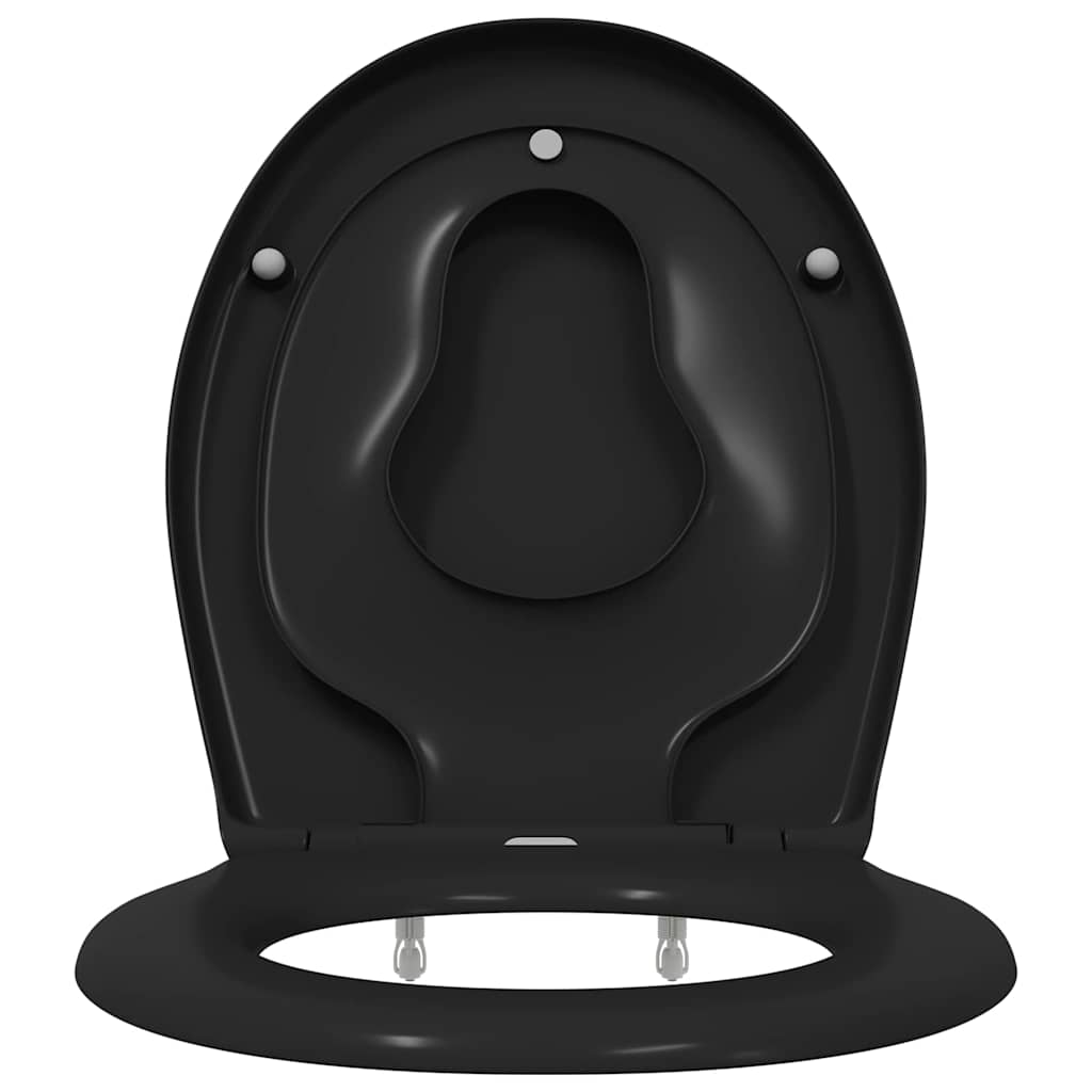 Sedile del WC con rilascio rapido Nero 44,5 x 37,3 x 4,3 cm