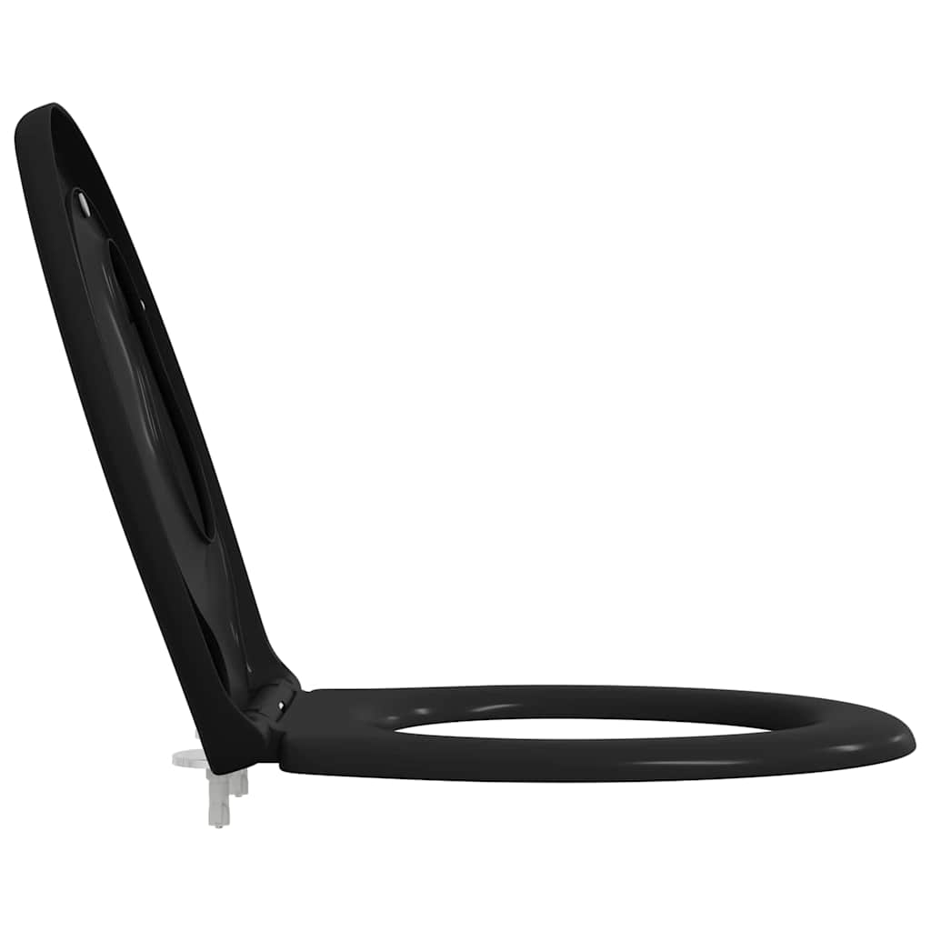 Sedile del WC con rilascio rapido Nero 44,5 x 37,3 x 4,3 cm