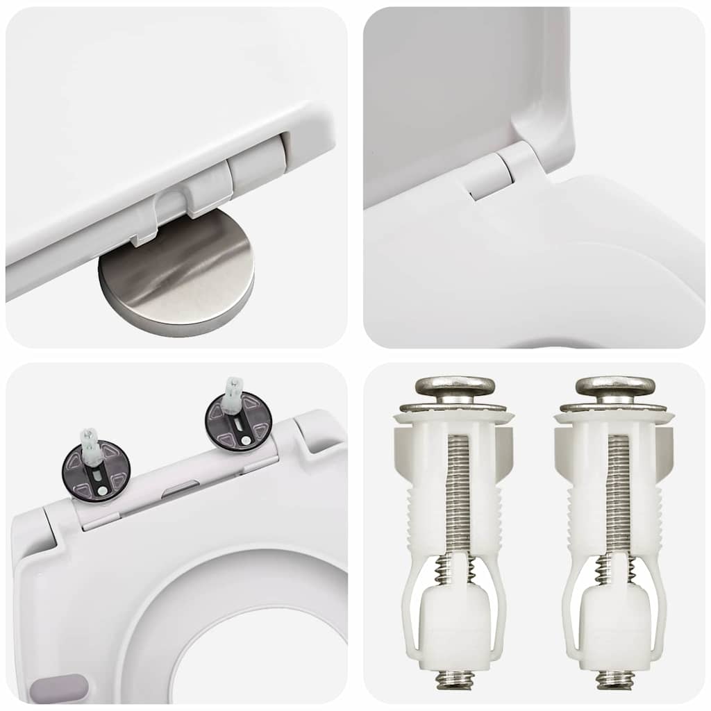 Sedile del WC con rilascio rapido Bianco 44,5 x 37,3 x 4,3 cm