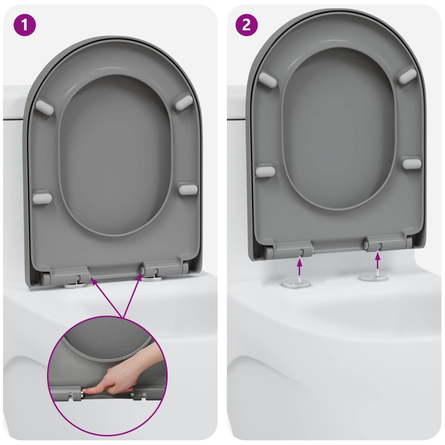 Sedile del WC Grigio 49 x 36 x 4 cm Duroplast | homemem39