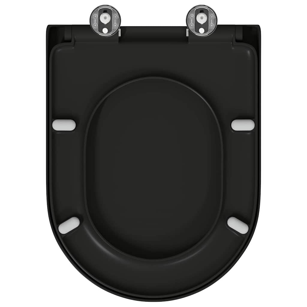 Sedile del WC con rilascio rapido Nero 46.2 x 36 x 4.3 cm