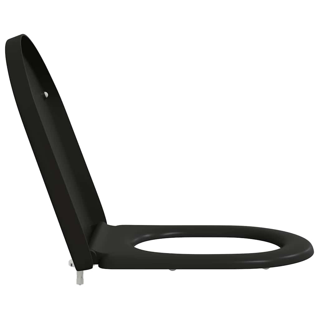 Sedile del WC con rilascio rapido Nero 46.2 x 36 x 4.3 cm