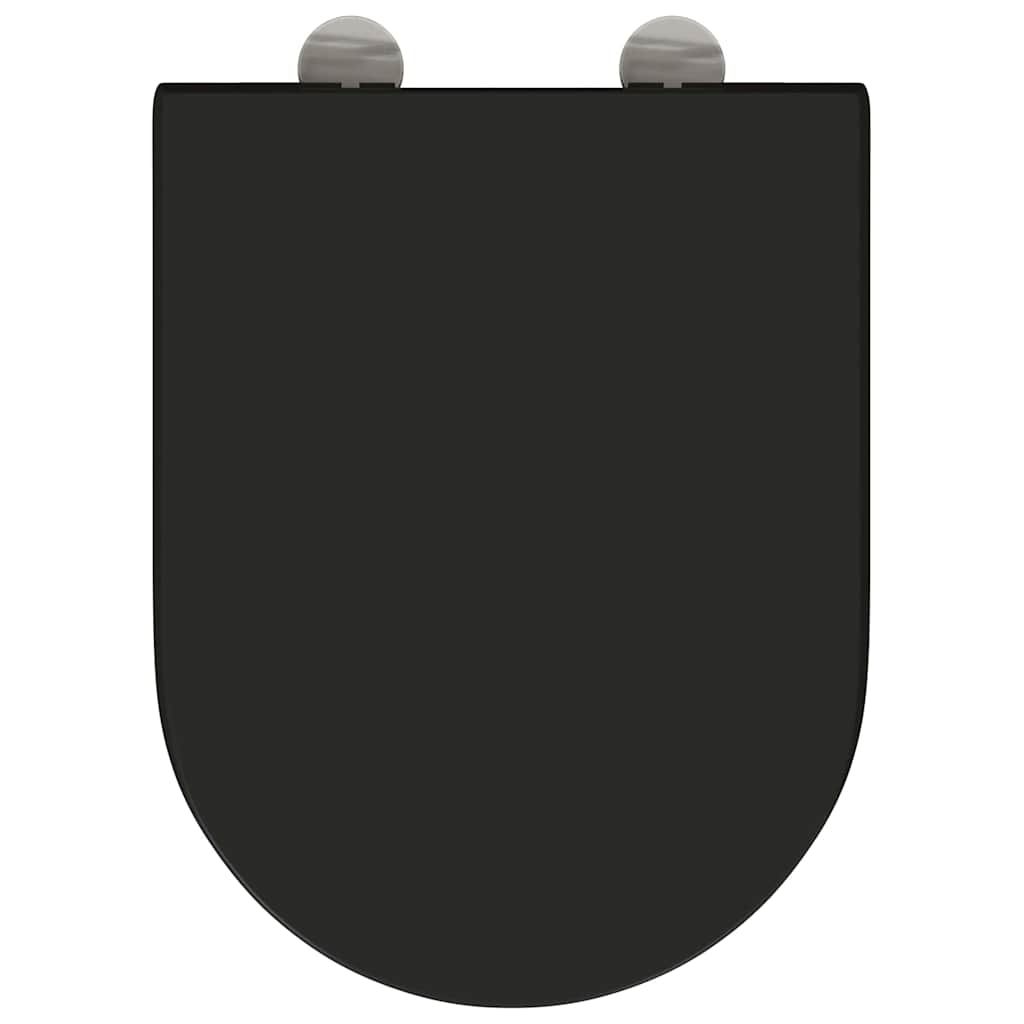 Sedile del WC con rilascio rapido Nero 46.2 x 36 x 4.3 cm